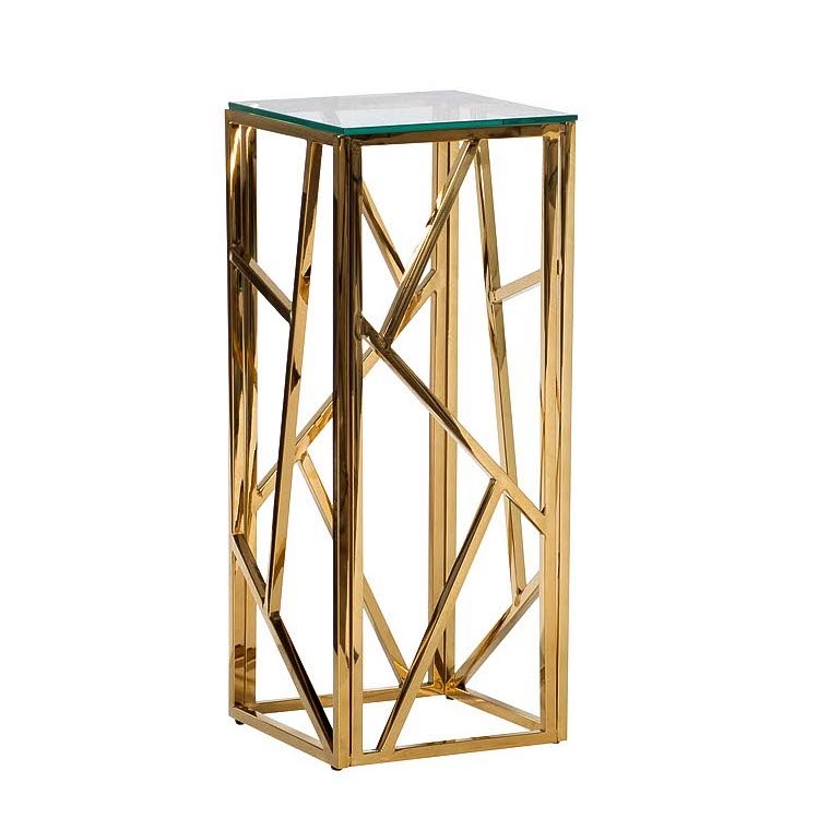  Serene Furnishing Gold Clear Glass Top stand      | Loft Concept 