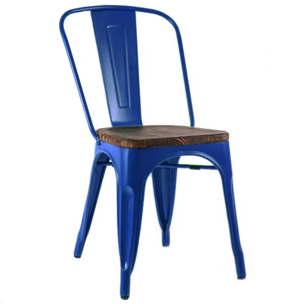 Кухонный стул Tolix Chair Wood Blue Синий