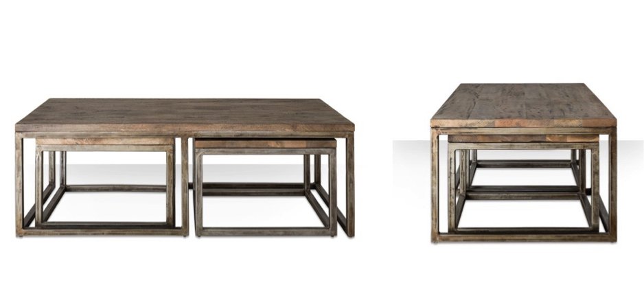 Журнальный стол Industrial Metal Rust Triple Table Журнальный стол Industrial Metal Rust Triple Table - Loft-Concept