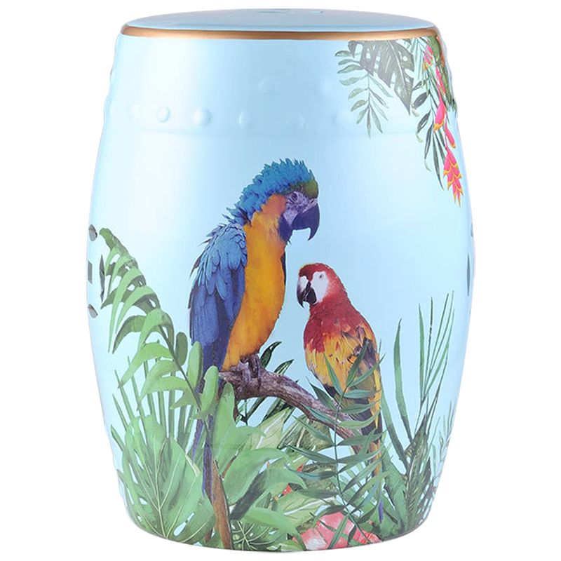   Parrots Tropical Animal Ceramic Stool Blue     | Loft Concept 