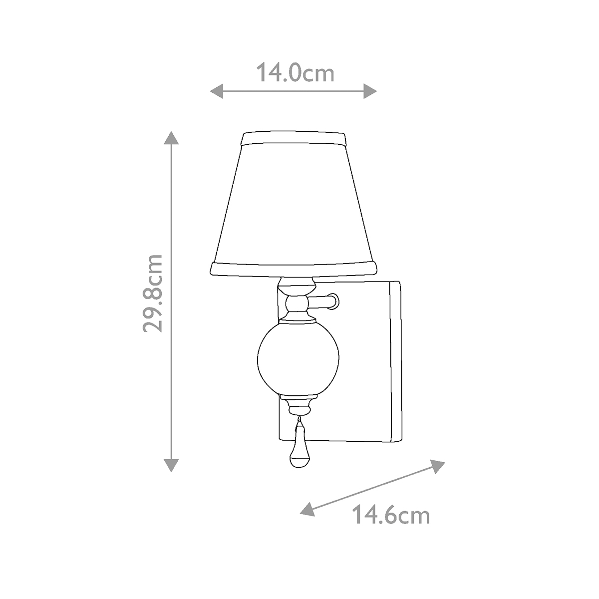 Бра со стеклянным шарообразным декором с пузырьками и бежевым абажуром Feiss в Москве