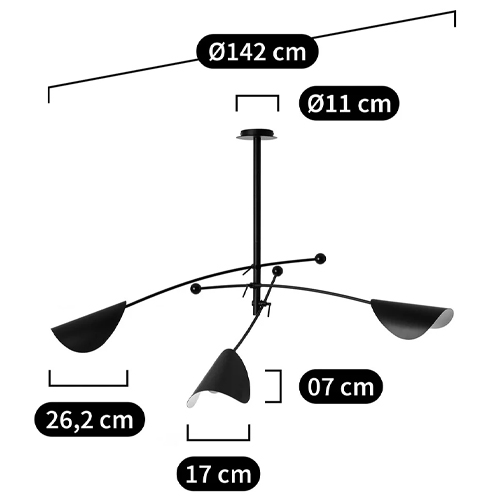      Aracea Black Ceiling Lamp  