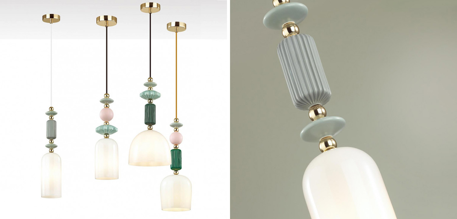 Подвесной светильник Iris hanging lamp gray - фото