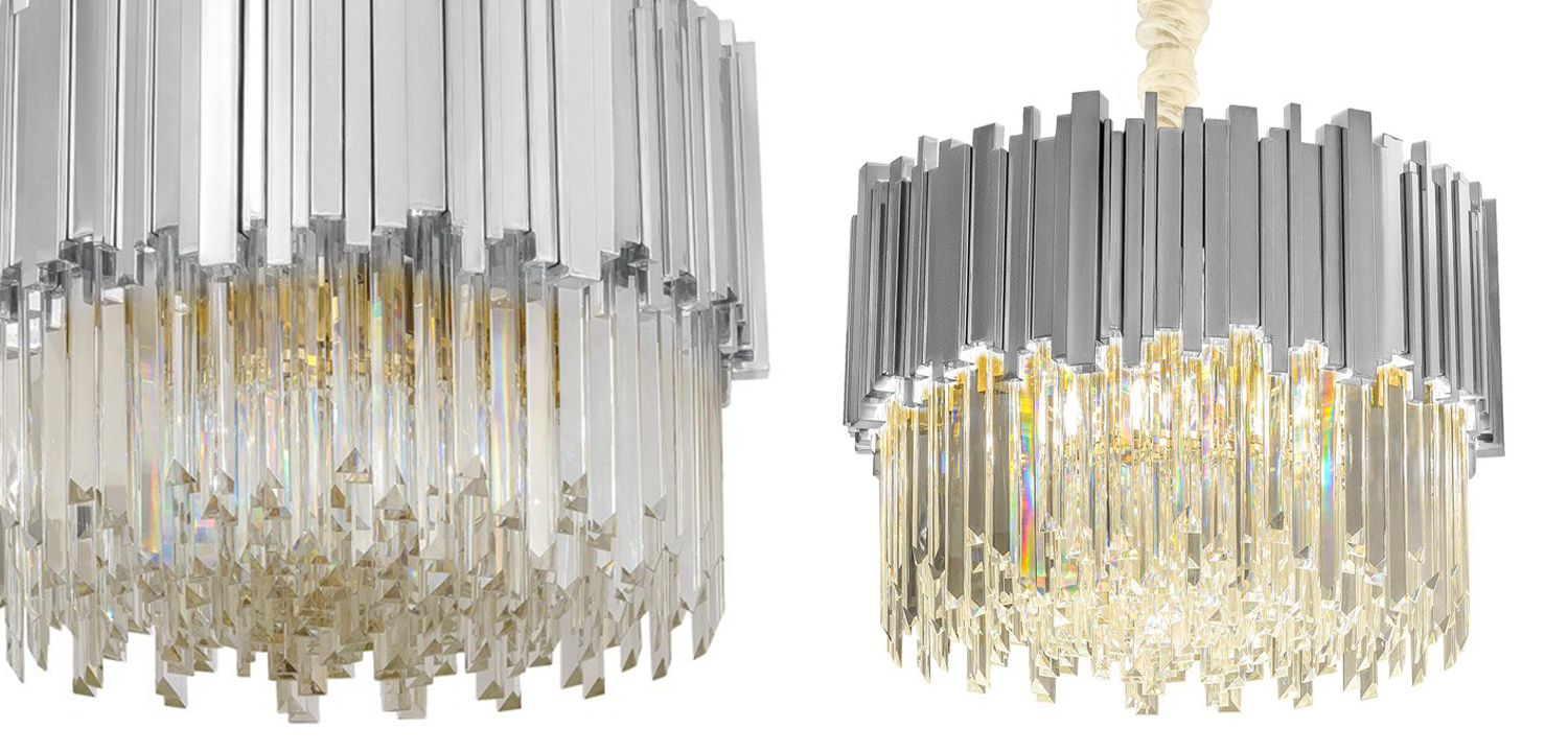 Круглая люстра Luxxu Modern Cascade Chandelier Silver Metal Glass 40 по ...