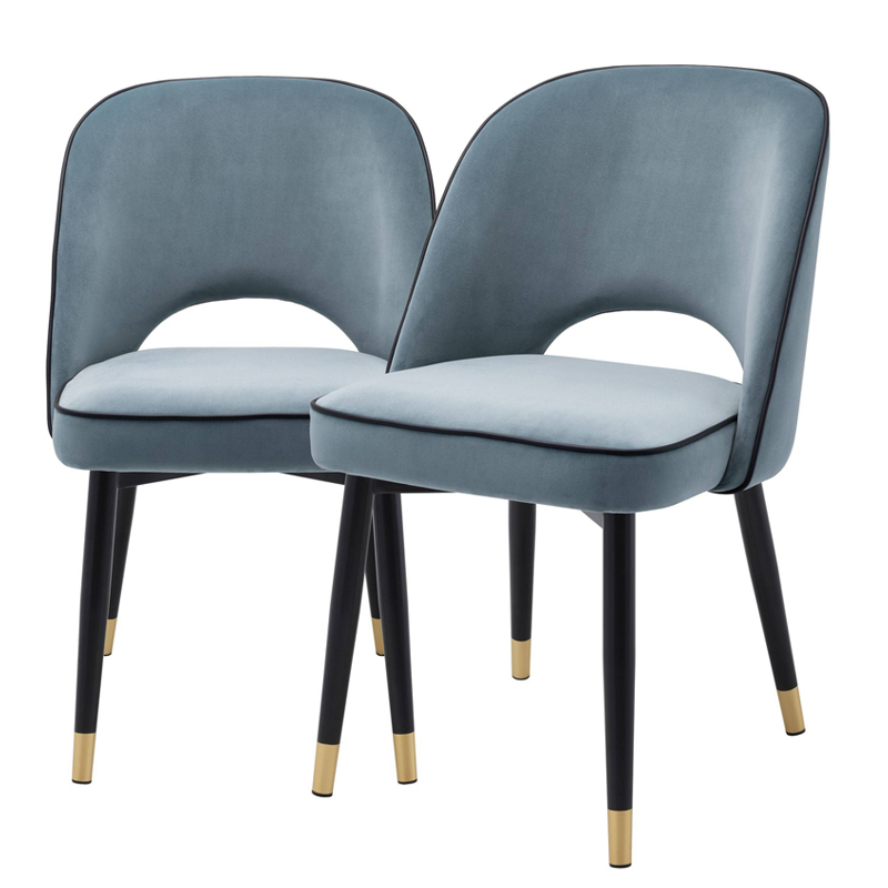     Eichholtz Dining Chair Cliff set of 2 blue   ̆ ̆   | Loft Concept 