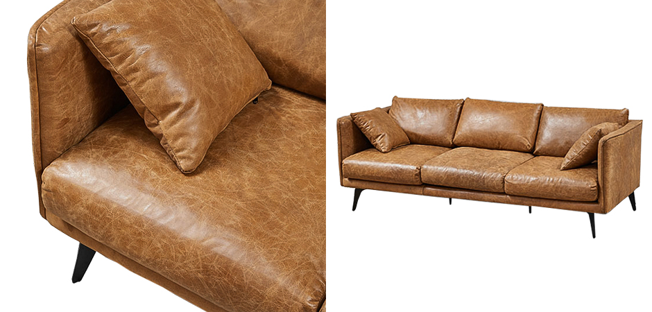 Диван Caramel Leather Triple Sofa - фото