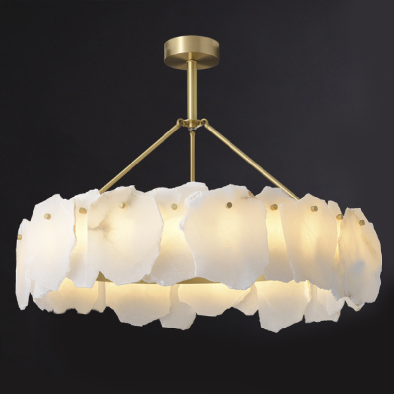  Lucretia Marble Round Chandelier    Bianco   | Loft Concept 