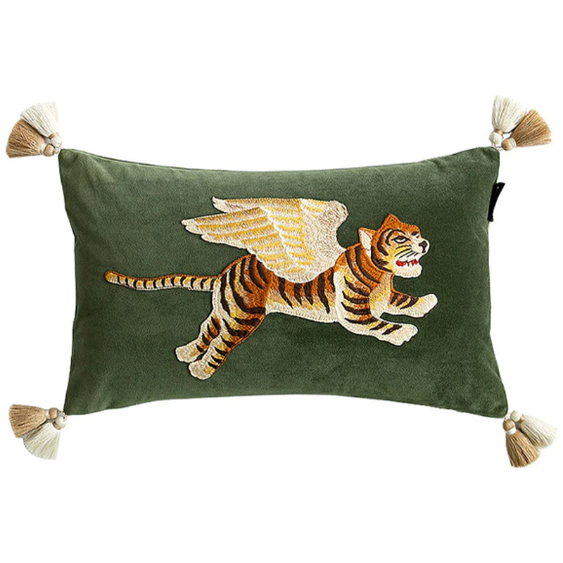 Декоративная подушка с вышивкой Стиль Gucci Winged Tiger Cushion