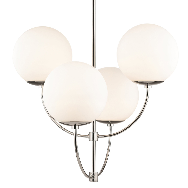 Люстра Breasal White Matte Balls Chandelier Chrome Хром Белое матовое стекло в Москве | Loft Concept 