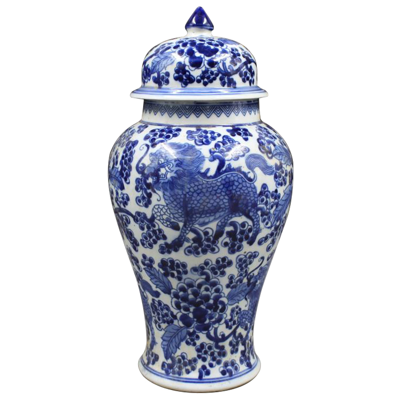    Ceramic Oriental Blue Ornament Dragon Vase     | Loft Concept 