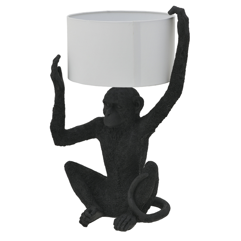   Black Monkey Holding Lampshade     | Loft Concept 