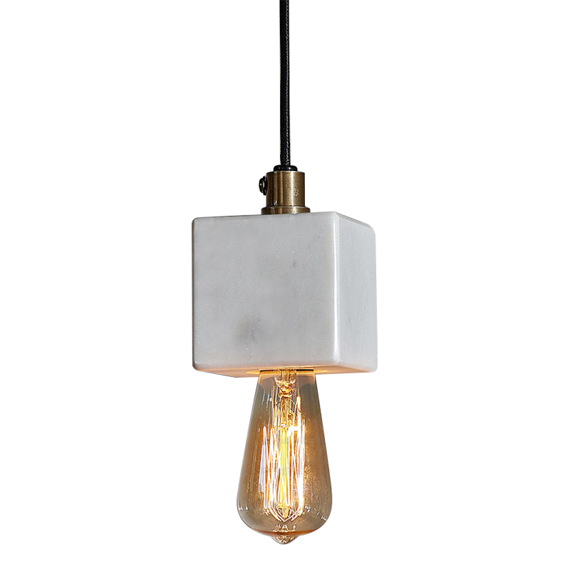   Shaw Cube Marble Hanging Lamp    Bianco   | Loft Concept 
