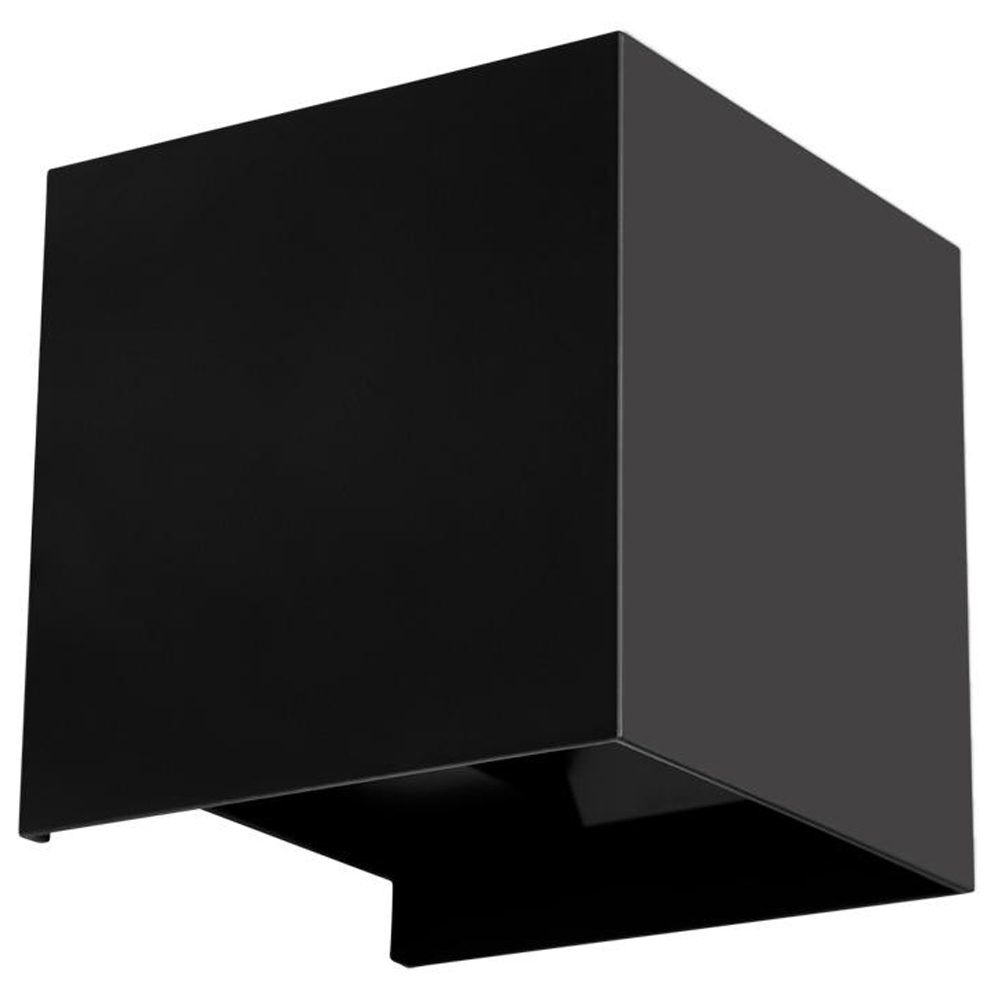 Уличный настенный светильник светодиодный формы куб черного цвета из металла Urban Minimalist 3320₽