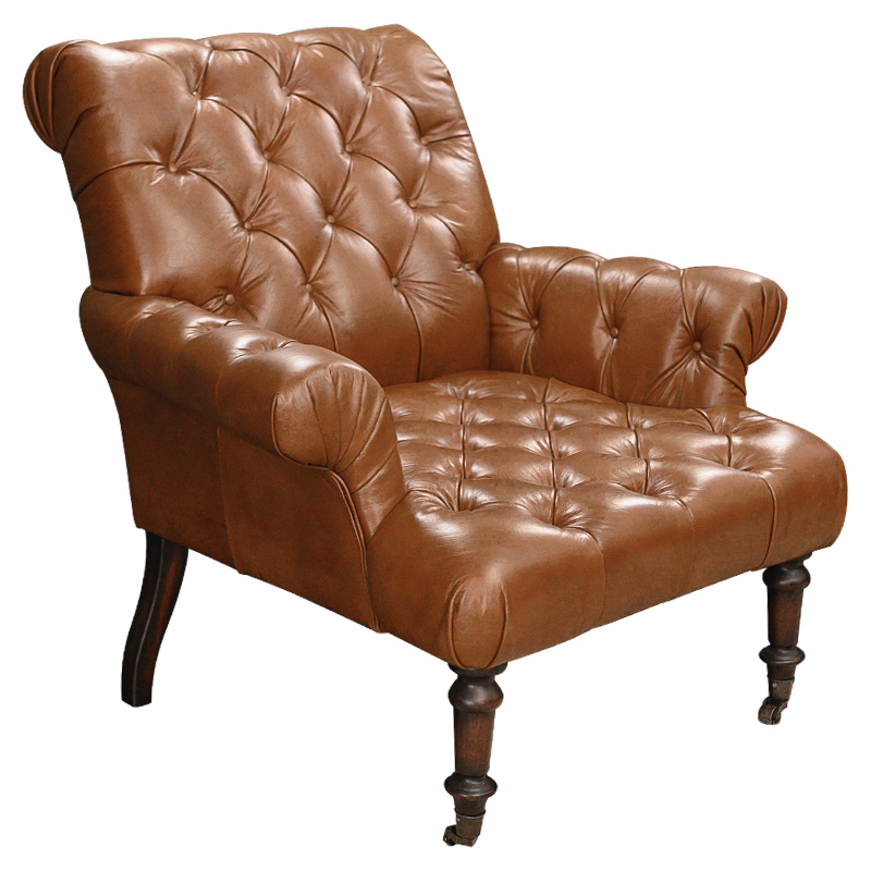   Bastien Leather Brown Armchair    | Loft Concept 