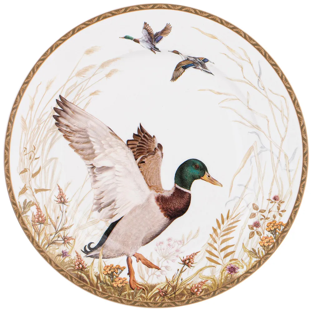 

Тарелка закусочная из фарфора с изображением утки Hunting Porcelain Collection
