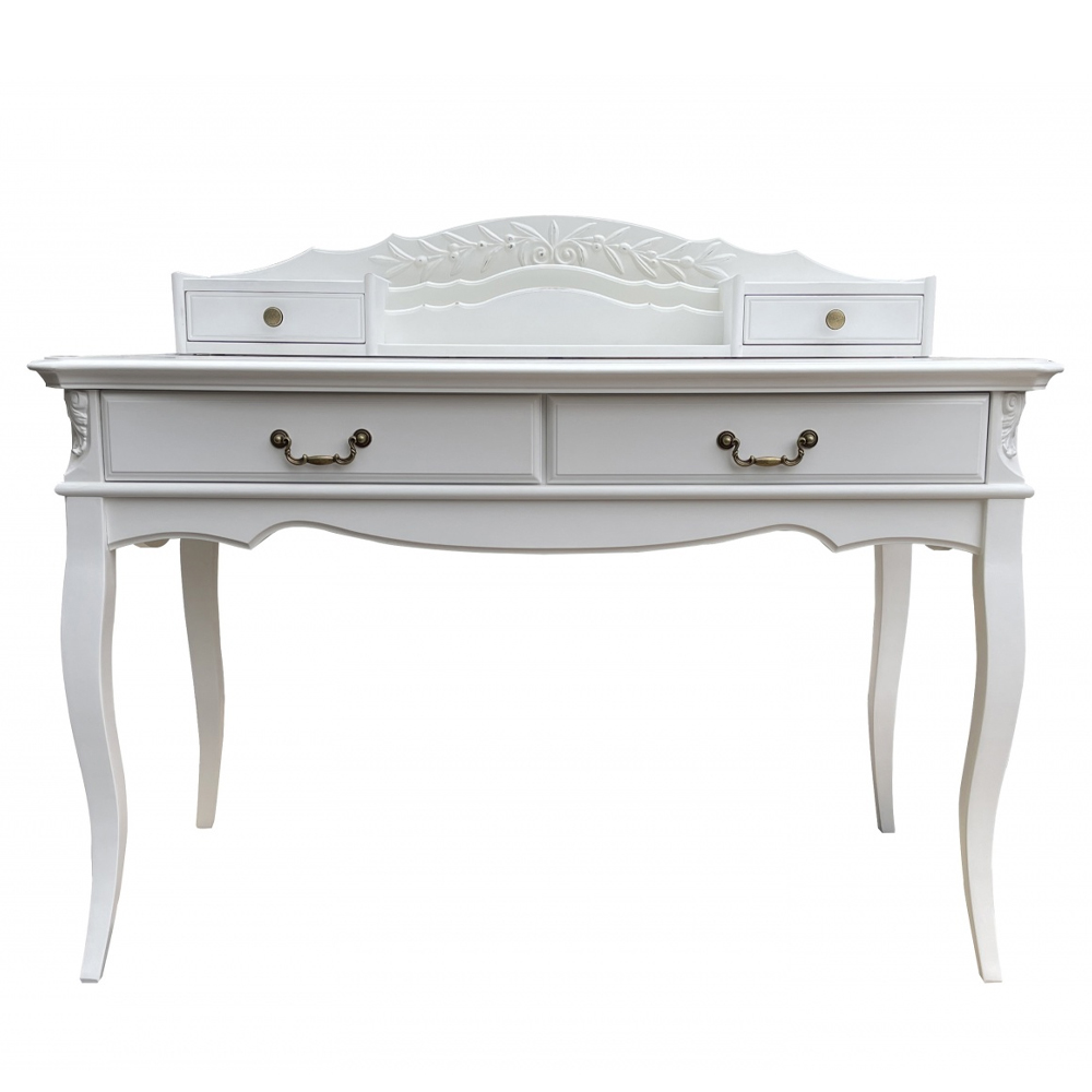 

Стол-бюро белого цвета из массива бука с 4-мя ящиками White Provence