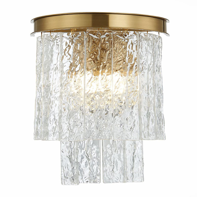  Renea Textured Glass Wall Lamp Brass      | Loft Concept 