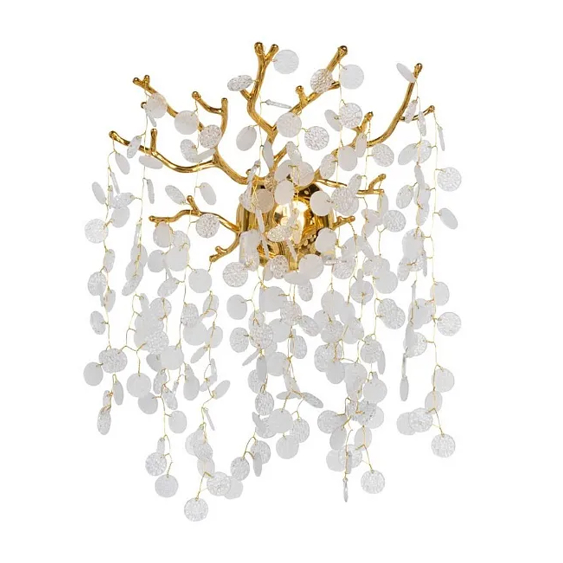 Бра золотого цвета с ветвями и круглыми рельефными подвесками FAIRYTREE Light Золотой Прозрачный в Москве | Loft Concept 