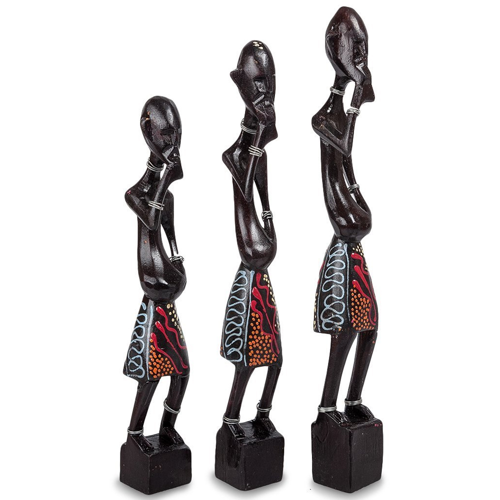 

Комплект из трёх деревянных статуэток в виде аборигенов Three Aborigines Figurines