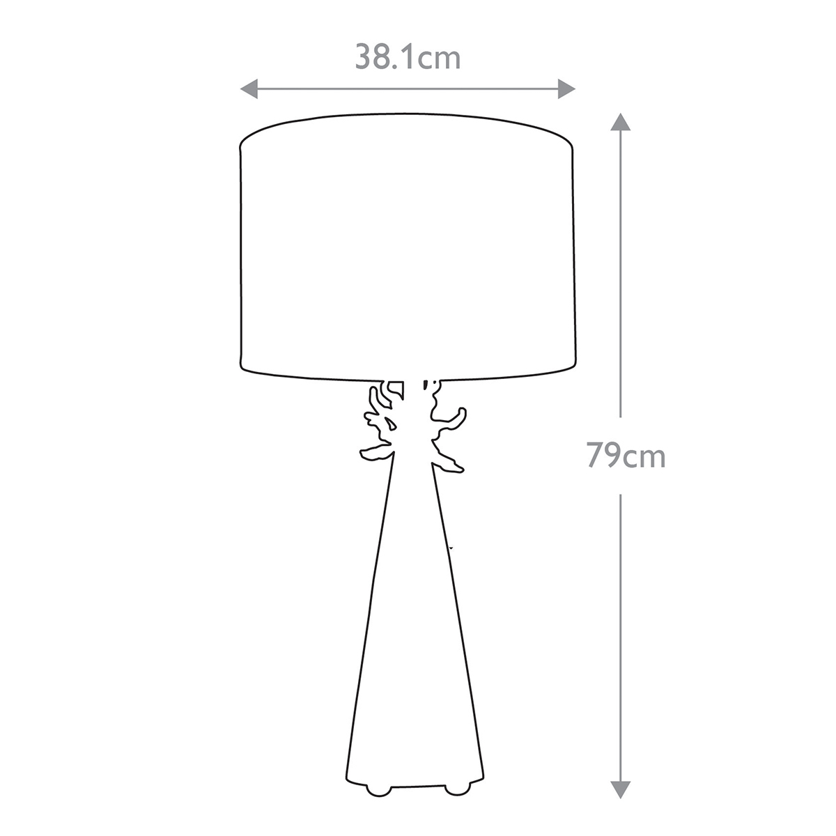 Настольная лампа с декоративным элементом золотого цвета и цилиндрическим абажуром из папье-маше светлого оттенка Flambeau в Москве