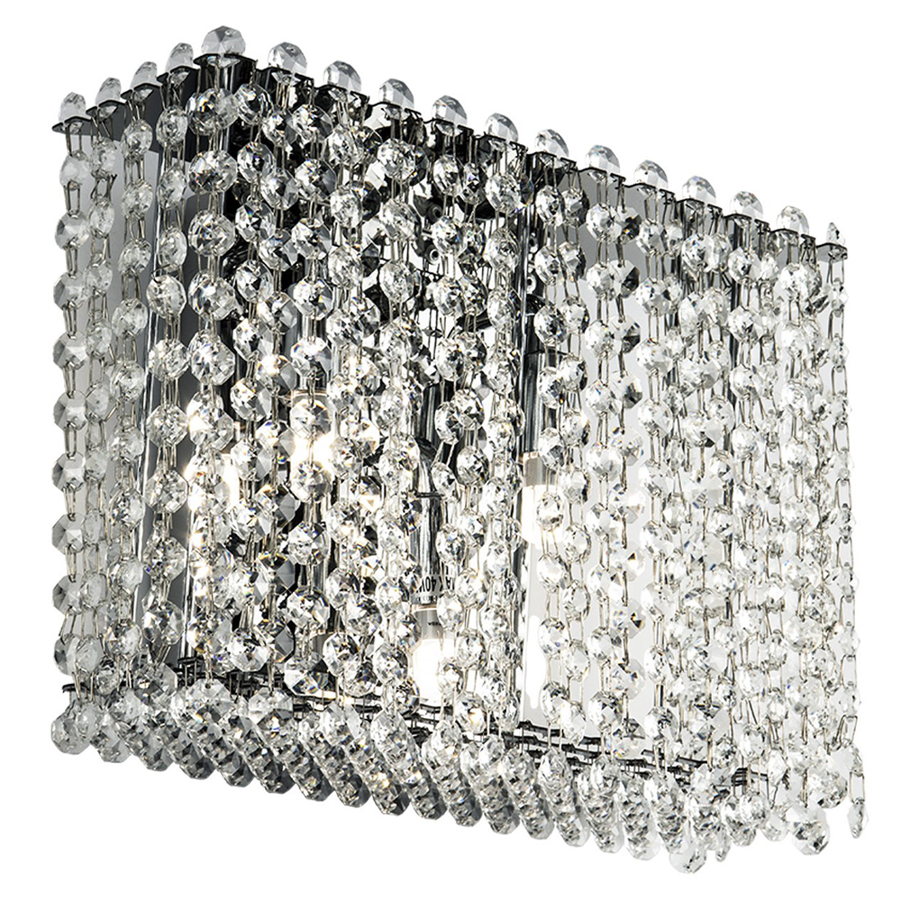 

Бра с хрустальными подвесками хром Crystal Art Chrome Rectangular Wall Lamp
