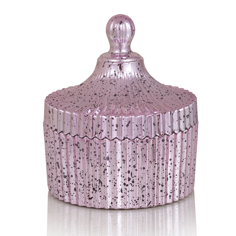 

Шкатулка Glass Vessel With Lid розовая