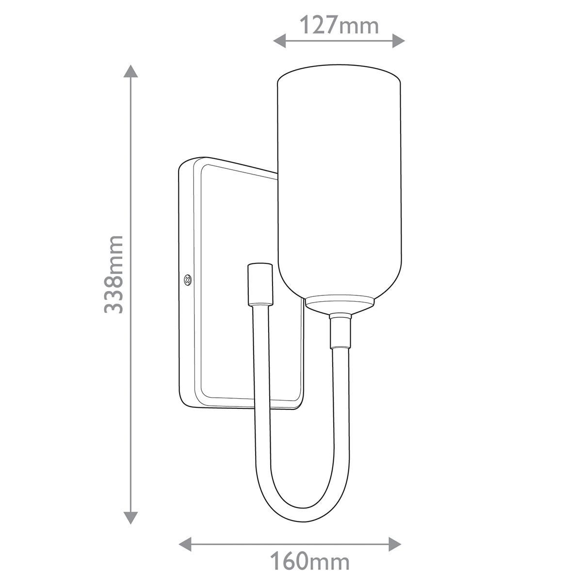  Бра с прямоугольным черным основанием и белым матовым цилиндрическим плафоном Kichler в Москве