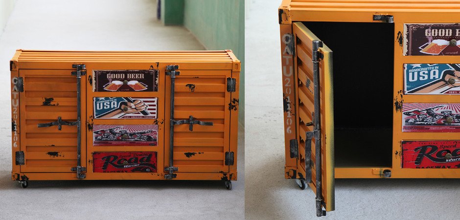 Комод Orange chest of drawers vintage Sea Container Комод Orange chest of drawers vintage Sea Container - Loft-Concept