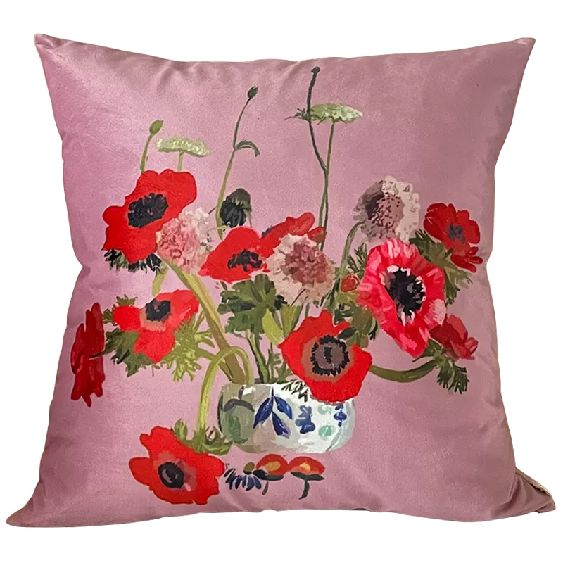   Red Poppy Flowers Pillow      | Loft Concept 