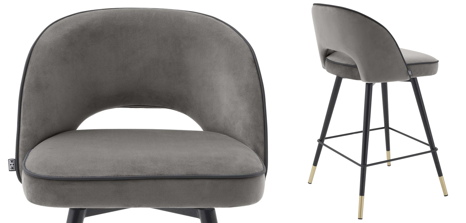 Комплект полубарных стульев Eichholtz Counter Stool Cliff set of 2 grey - фото