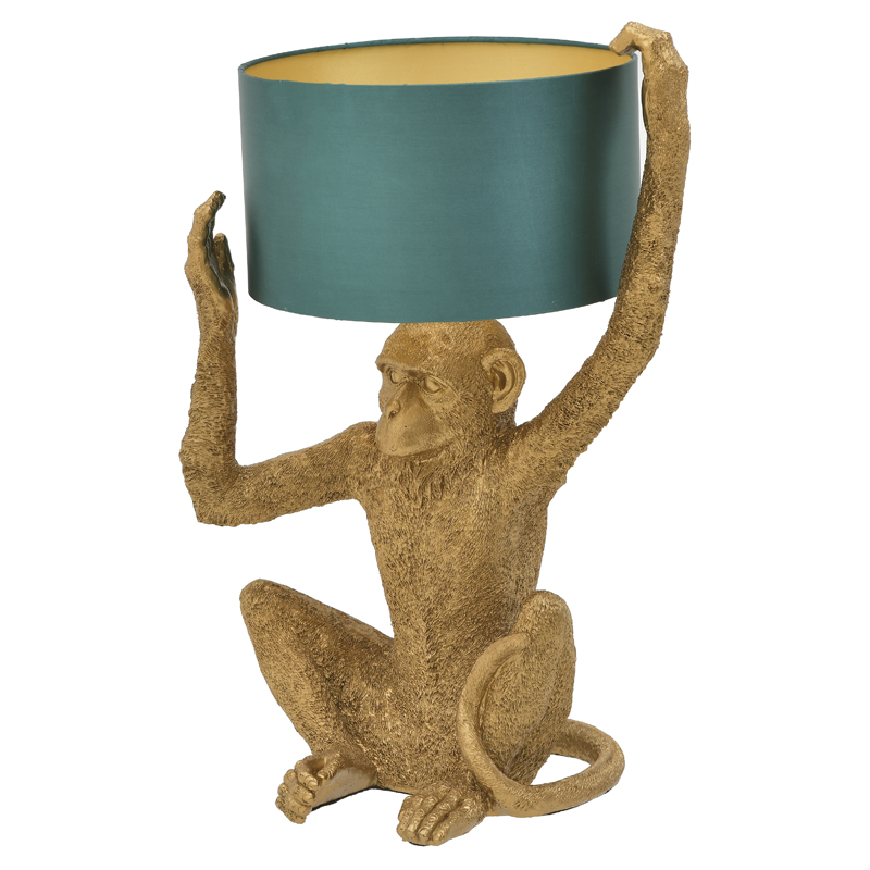   Gold Monkey Holding Lampshade     | Loft Concept 