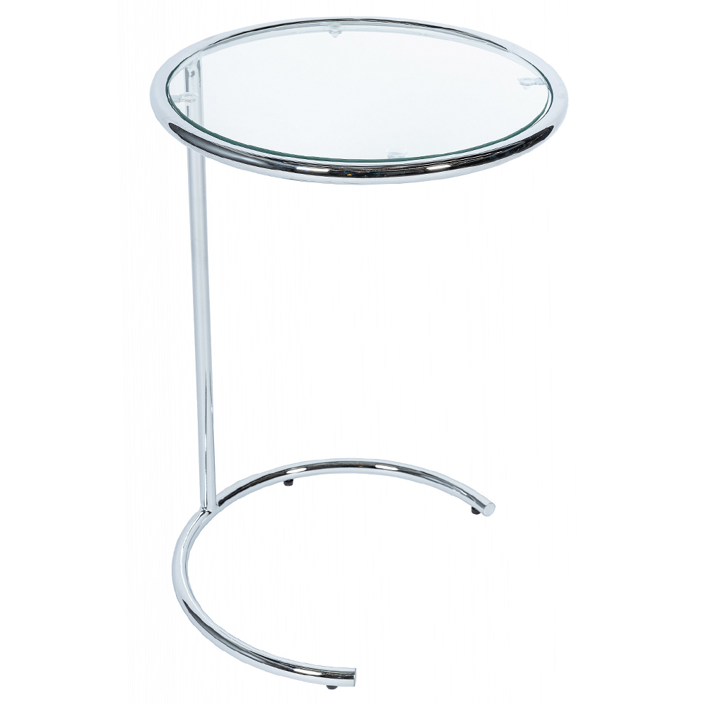 

Приставной столик на серебристом основании с столешницей из стекла Noir