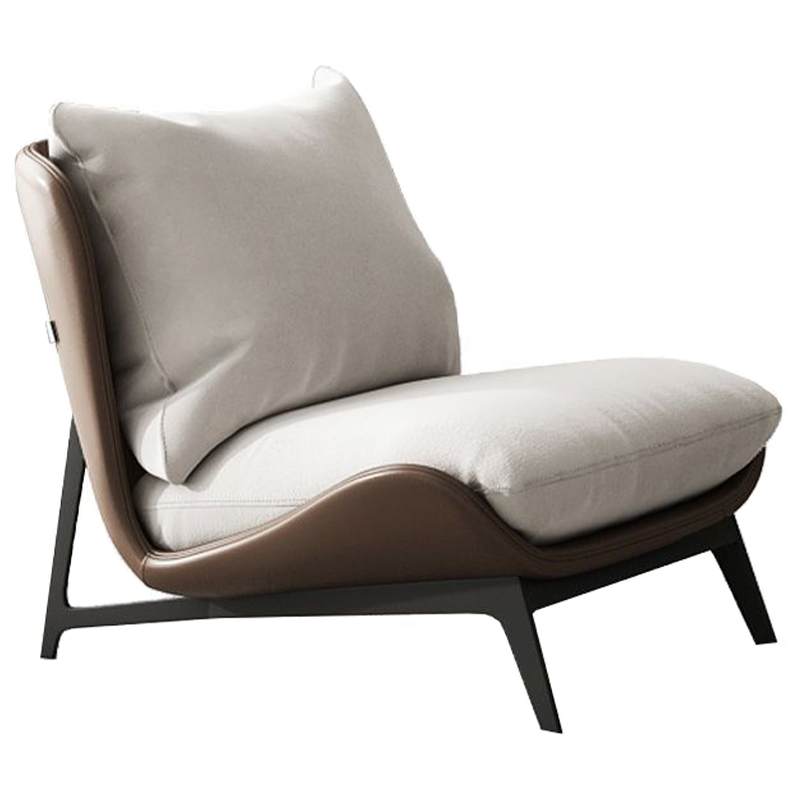  Maxwell White Textile Leather Armchair      | Loft Concept 