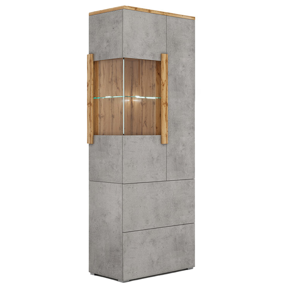 

Шкаф-витрина двухдверная с фасадом цвета серый бетон Grace of Furniture