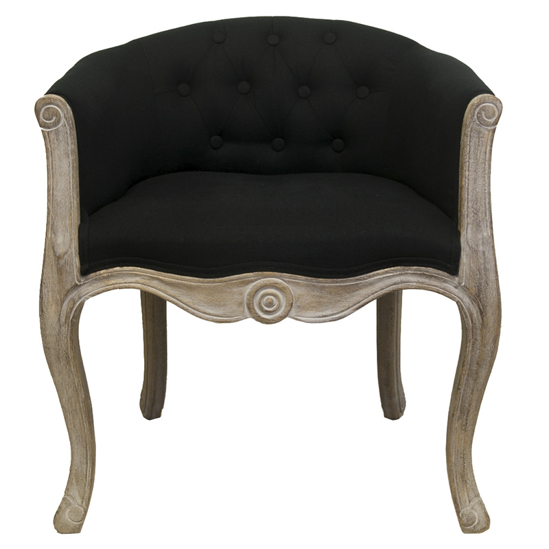 

Кресло низкое в стиле прованс Louis French Armchair black flax