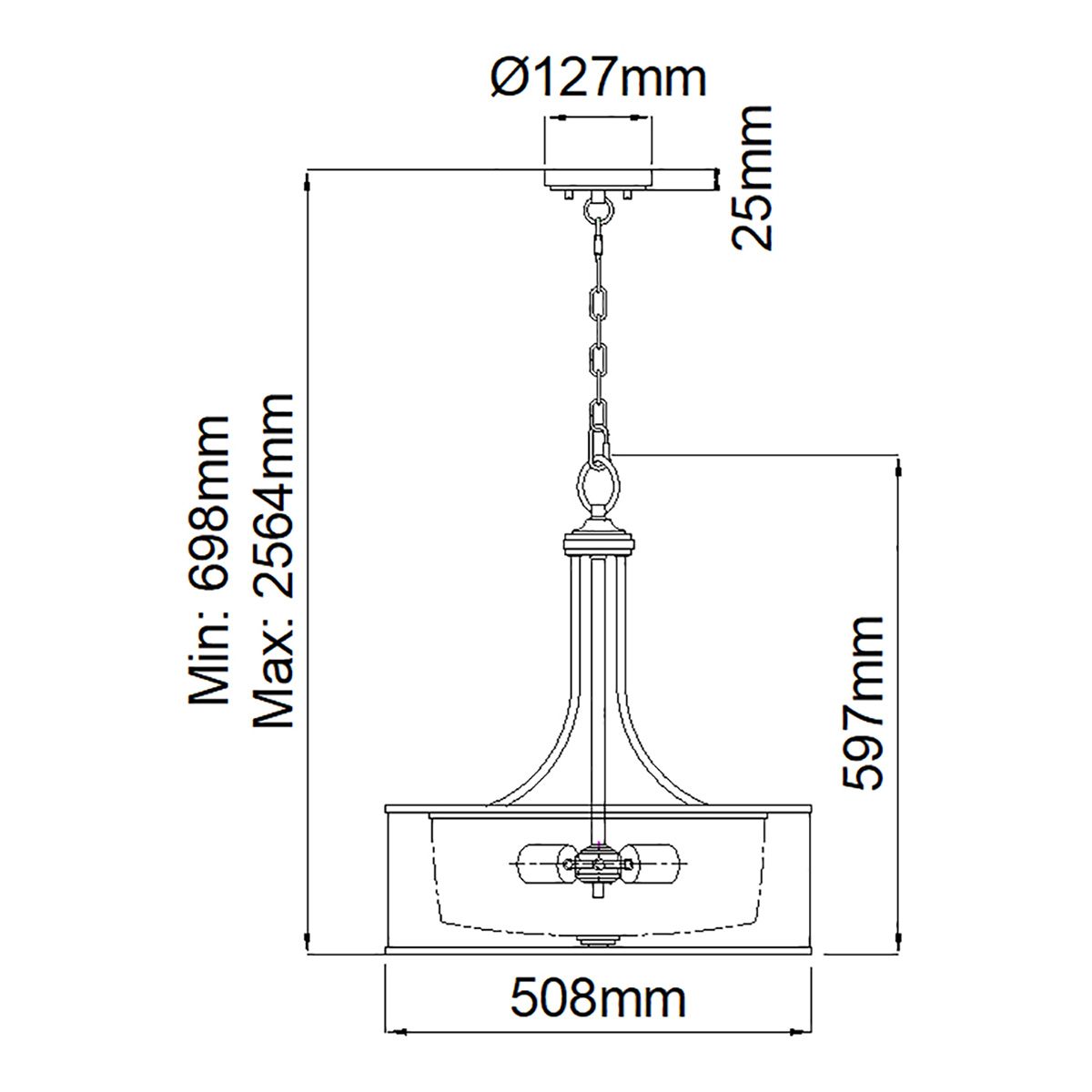 Люстра подвесная с двойным круглым плафоном из органзы и матового стекла Kichler в Москве