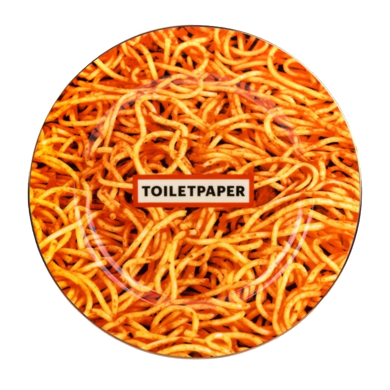  Seletti Porcelain Plate Spaghetti Gold Border    | Loft Concept 