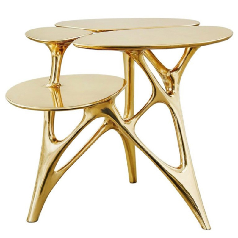    Lotus Small Side Table or End Table Brass by Zhipeng Tan    | Loft Concept 