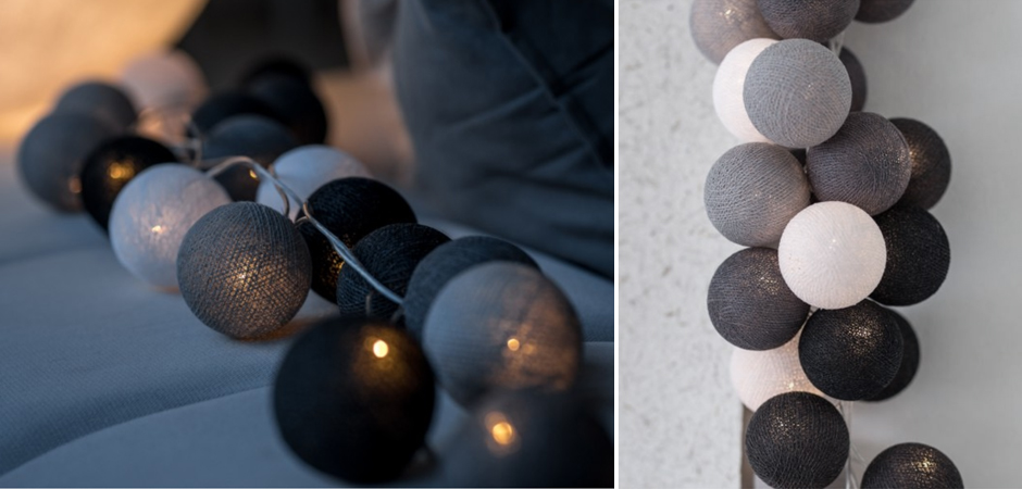 Гирлянда хлопковые фонарики Сotton Ball Antra - Loft-Concept в Москве