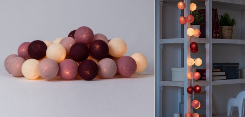 Гирлянда хлопковые фонарики Сotton Ball Rosegarden - Loft-Concept в Москве