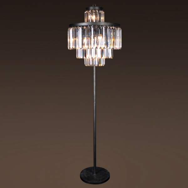  RH 1920S Odeon Clear Glass Floor Lamp 4 rings     | Loft Concept 