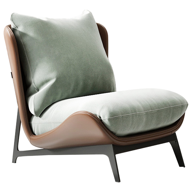  Maxwell Green Textile Leather Armchair       | Loft Concept 