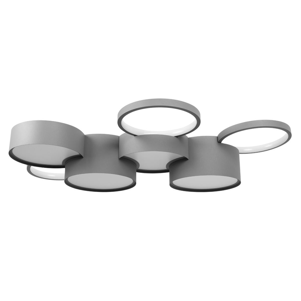 Потолочный светильник светодиодный матовый из 7 плоских и объемных колец Maxine Light 17690₽