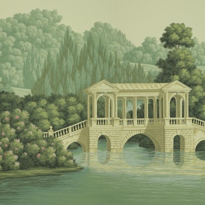Обои ручная роспись English Landscape Verdoyant on scenic paper
