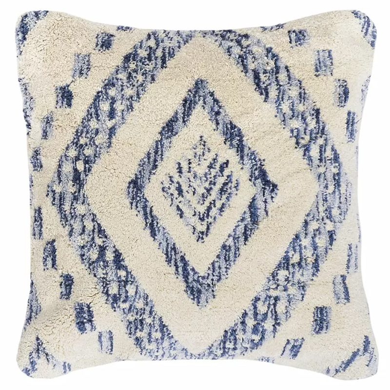 

Чехол на подушку с узором в этно-стиле Blue Ikat