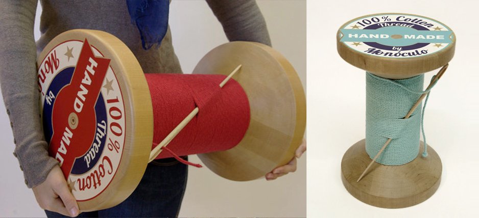 Дизайнерский табурет Thread Reel Wooden Stool - Loft-Concept в Москве