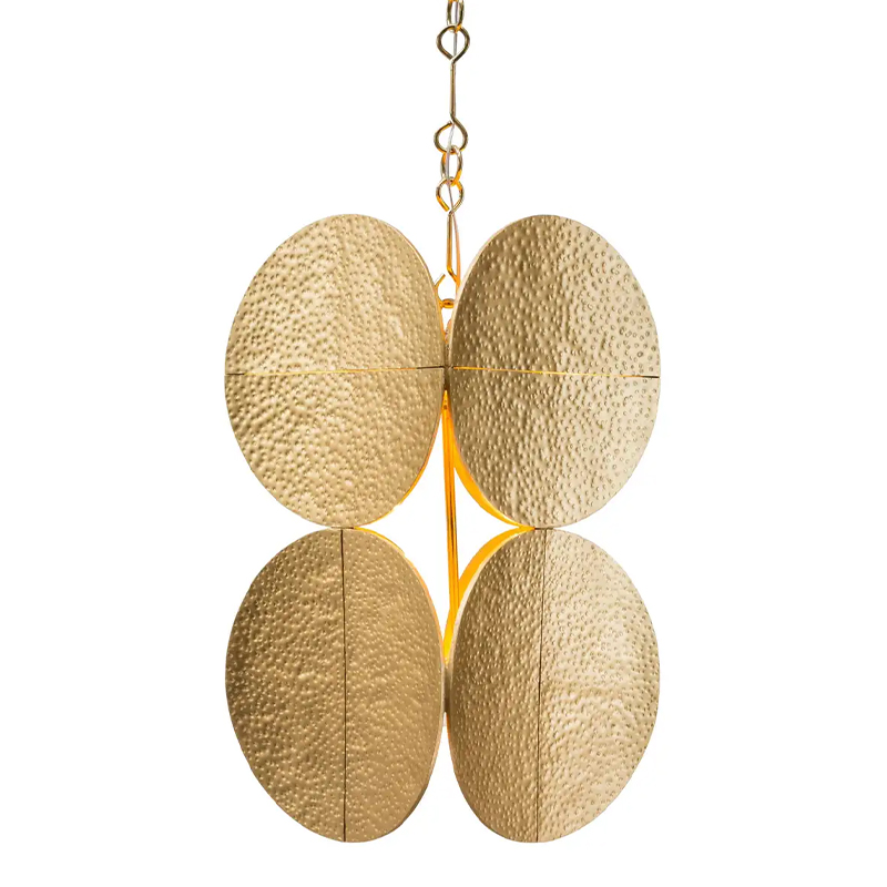  Shine by S.H.O HALO PENDANT - Modern Gold Leaf Chandelier with Brass Chain    | Loft Concept 