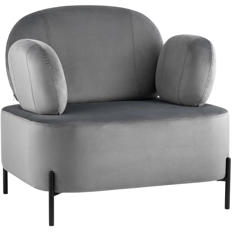 

Кресло Color Block серый велюр
