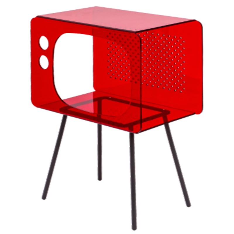        Red Acrylic Television Nightstand    | Loft Concept 