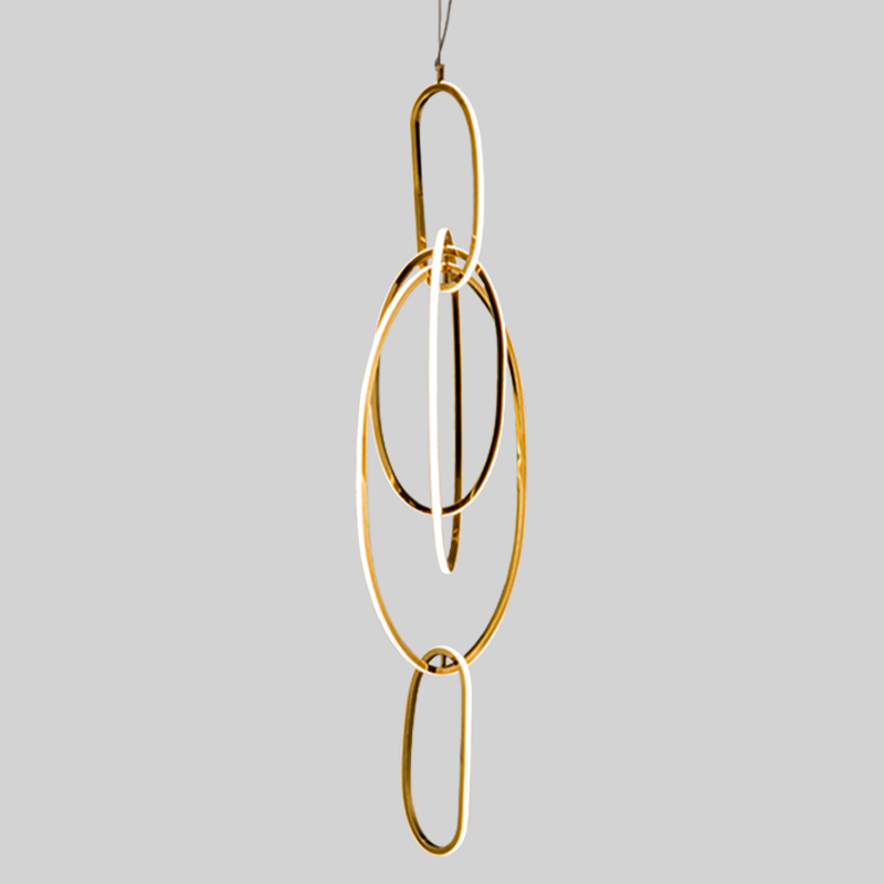  Vertical Gold Oval Rings Chandelier    | Loft Concept 